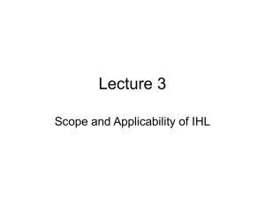 Lecture 3 IHL (Scope of application)