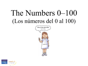 The numbers 0