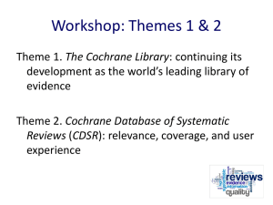 workshop presentation - Cochrane Editorial Unit
