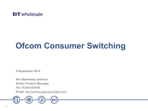 Ofcom Consumer Switching Web Call 9 September
