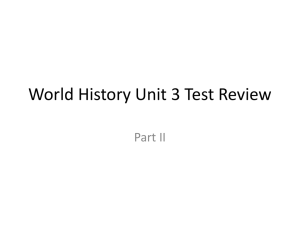 World History Unit 3 Test Review