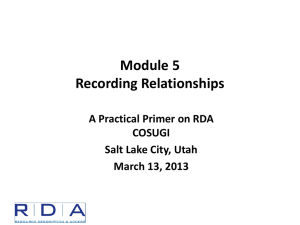 Module 5 - Recording Relationships - Byu