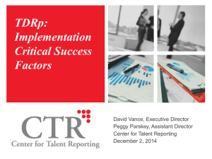 TDRp_Implementation - Center For Talent Reporting
