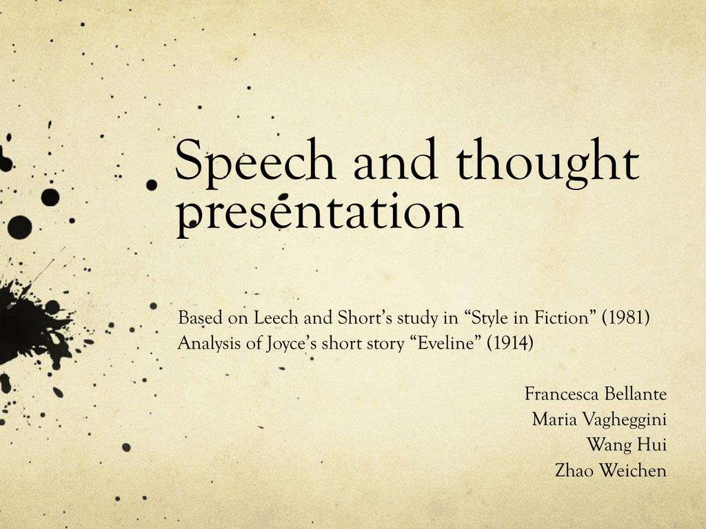 speech and thought presentation