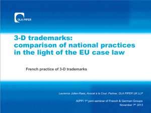 3-D trademarks: comparison of national practices in the light