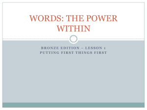 WORDS: THE POWER WITHIN - Endeavor Charter School