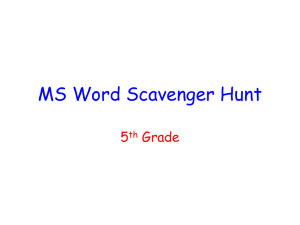 MS Word Scavenger Hunt