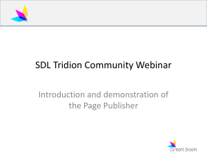 page publisher - SDL Tridion Developer