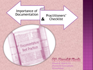 Check list of Documentation
