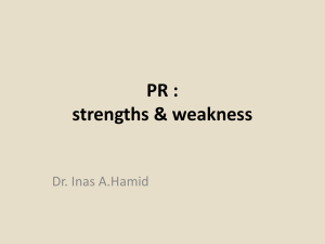 PR : strengths & weakness