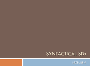 Syntactical SDs