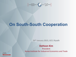 On South-South Cooperation : DoHoon Kim , President Korea