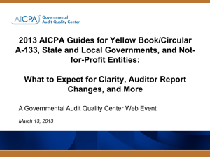 GAQC Web Event 2013 AICPA Guides and Illustrative Reports