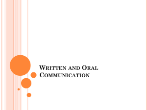 Written and Oral Communications
