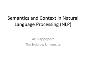 Semantics and Context in Natural Language Processing - ICRI-CI