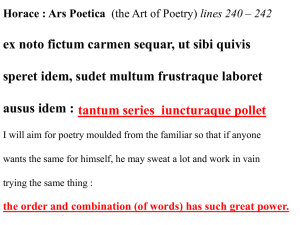 Horace : Ars Poetica (the Art of Poetry)