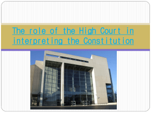 3. The Constitution - High court interpretation