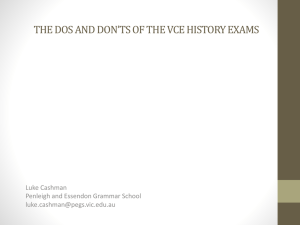 THE DOS AND DON*TS OF THE VCE HISTORY EXAMS