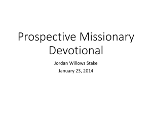 Prospective Missionary Devotional