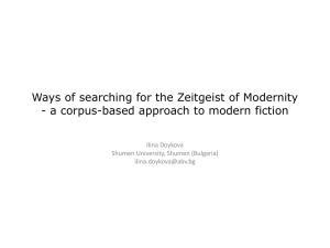 a corpus-based approach to modern fiction