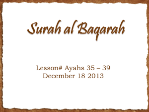 Lesson 8 Part 2 – Surah Baqarah (Ayahs 35-39