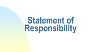 Statement of Responsibility