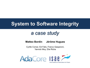 System to Software Integrity: A Case Study Slides