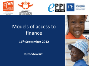 Models of access to finance