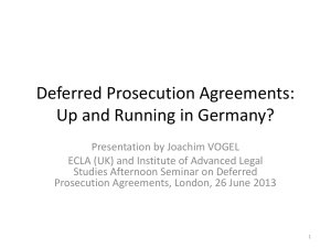 Deferred Prosecution Agreements: Up and Running in Germany?