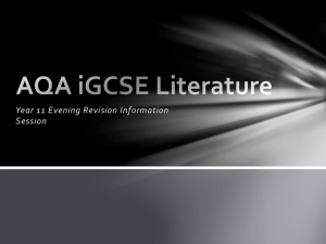Literature Revision Evening PowerPoint