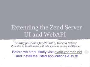 Tutorial- Extending the Zend Server UI and WebAPI