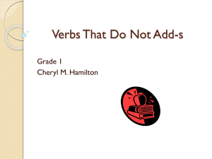 Verbs That Do Not Add-s