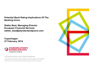 Western European Bank Ratings And Outlook Banking Union