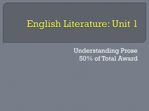 English Literature: Unit 1