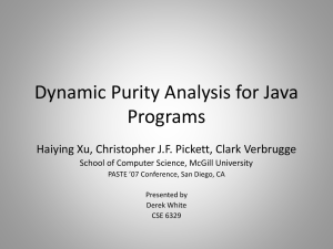 Dynamic Purity Analysis for Java Programs