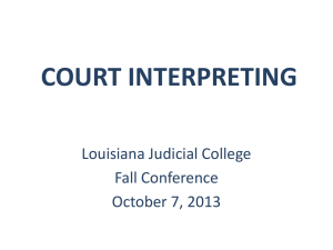 Court Interpreting - The Louisiana Judicial College
