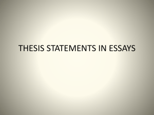 THESIS STATEMENTS IN AP ESSAYS