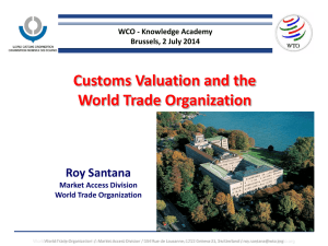 Disputes on Customs Valuation WTO
