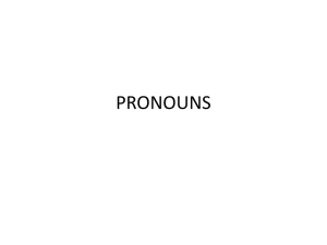 personal pronouns. - Laing Middle School