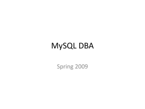 MySQL DBA Lecture Notes