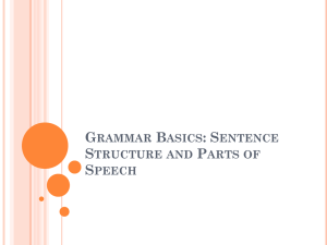 Grammar Basics - School of Social Work