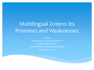 Multilingual Zotero: Its Promises and Limits