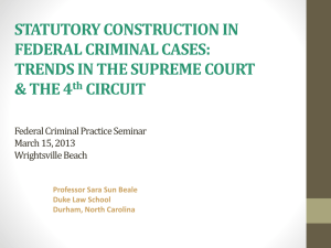 Statutory Construction in Federal Criminal Cases