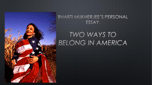 Springboard 1.13 Bharti Mukherjees personal essay Two