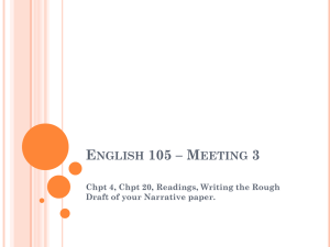 English 105 * Meeting 3 - ttosspon