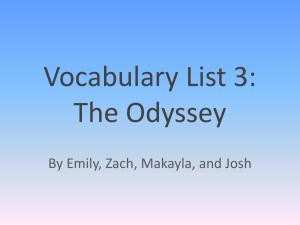 Vocabulary List 3: The Odyssey