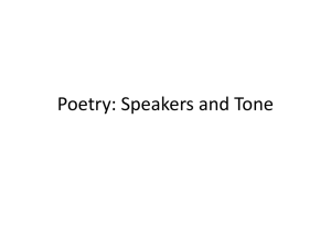 Poetry: Speaker, Tone, and Irony