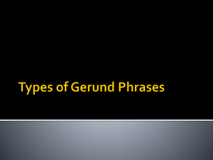 Types of Gerund Phrases - Montgomery County Schools