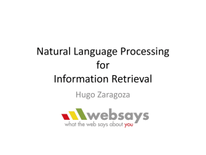 Natural Language Processing for Information Retrieval: an informal