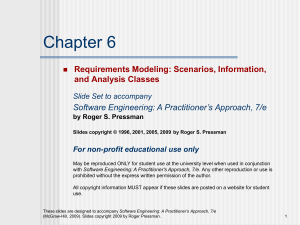 Requirements Modelling: Scenarios, Information and Analysis Classes